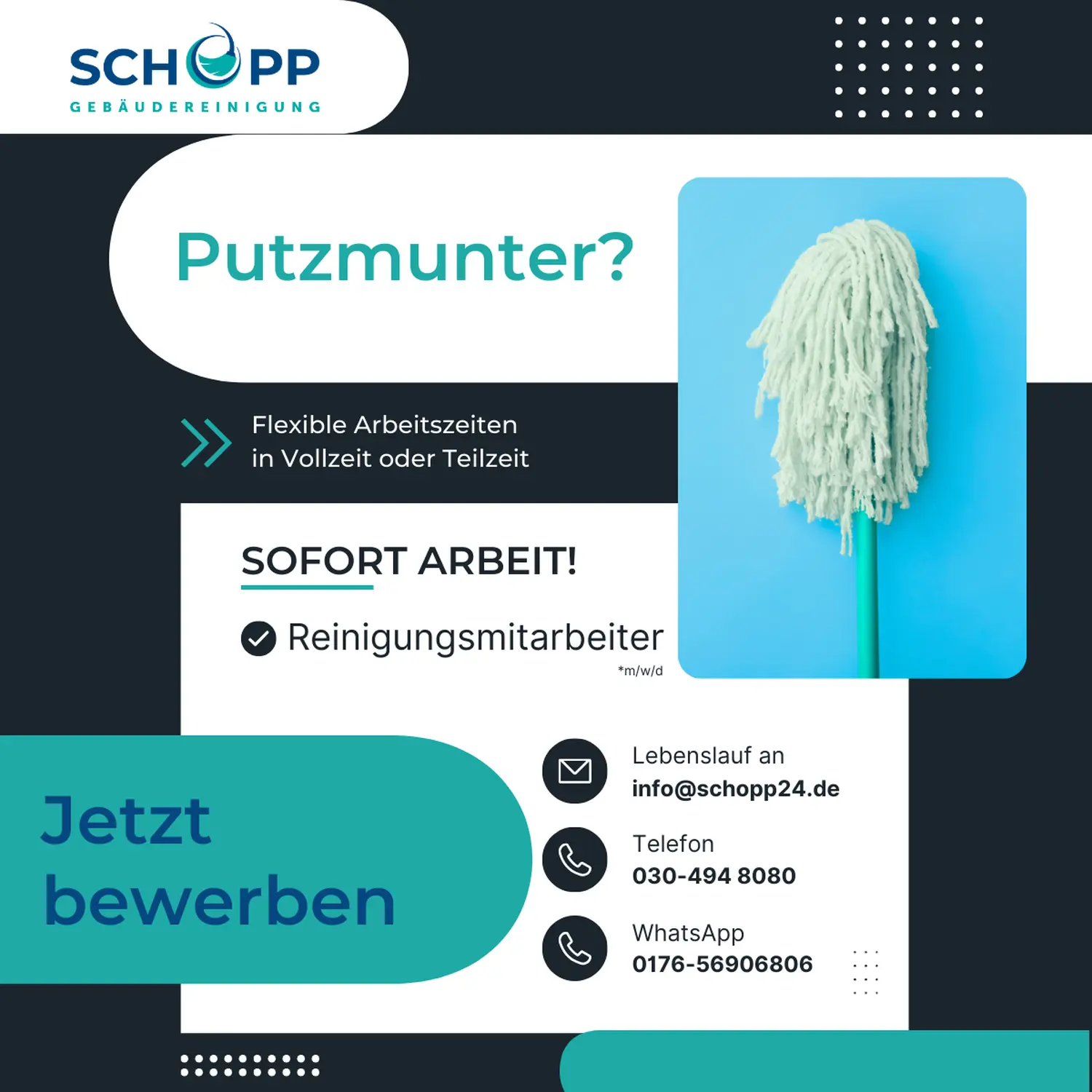 Flyer der Schopp Gebäudereinigungs GmbH